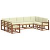 vidaXL Set vanjskih sofa s jastukom 9 pcs Prirodna i krem