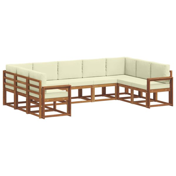 vidaXL Set vanjskih sofa s jastukom 9 pcs Prirodna i krem