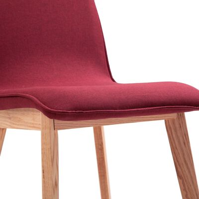vidaXL Blagovaonske stolice tkanina i hrastovina 6 kom crvene