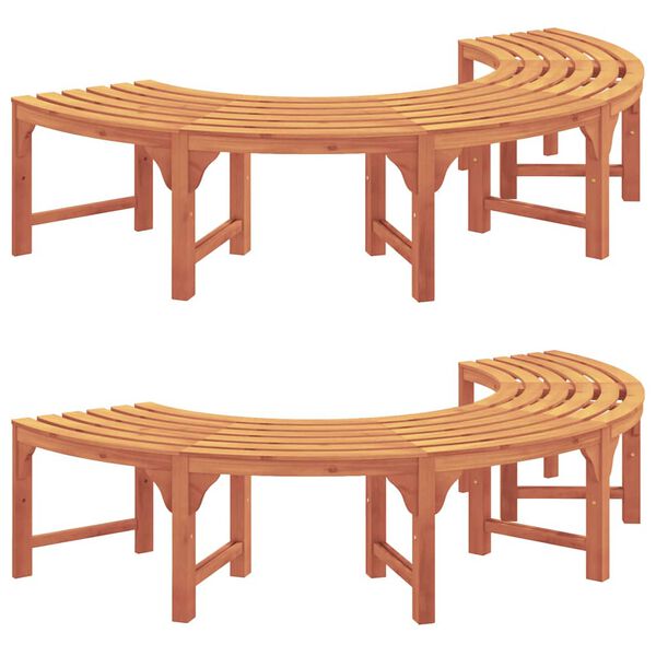 vidaXL Klupa pod drvetom 2 pcs Smeđa 160 x 160 x 45cm