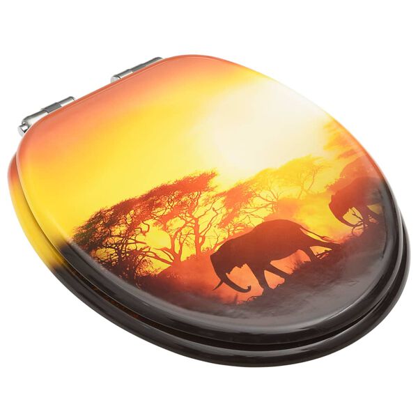 vidaXL Toaletne daske s poklopcem 2 kom MDF s uzorkom savane