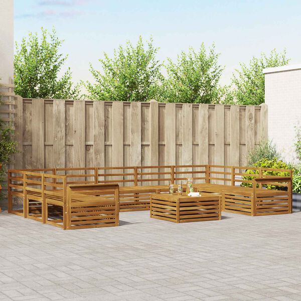 vidaXL Setovi sofa 10 pcs Prirodna Čvrsto drvo akacije