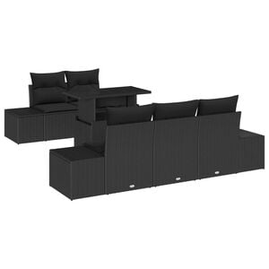 vidaXL Set sofe s jastukom 6 pcs Crna poliratan