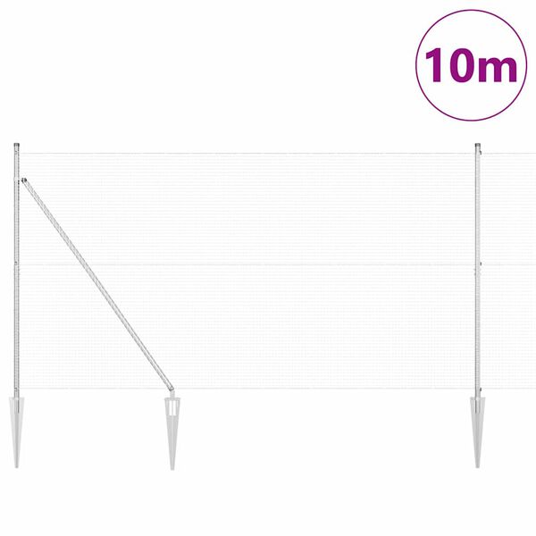 vidaXL Stup za ogradu Srebrno 10 x 1,5 m (19 x 19 mm mreža) Čelik