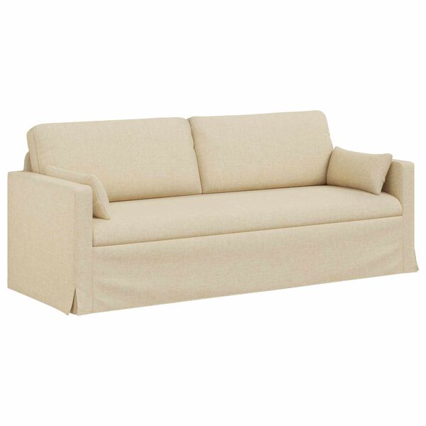 vidaXL Sofa 180cm Krema Metal