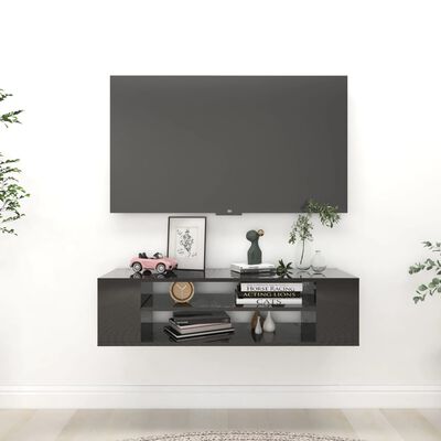 vidaXL Viseći TV ormarić sjajni crni 100x30x26,5 cm konstruirano drvo