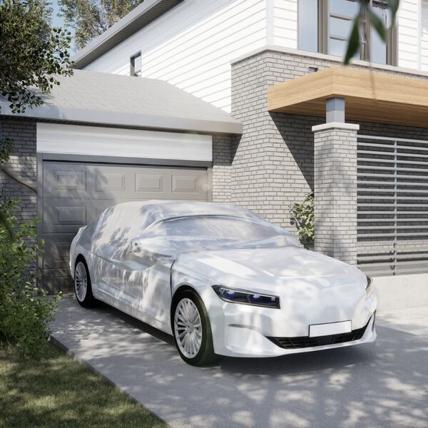 vidaXL Navlaka za pola automobila s kukama srebrna L