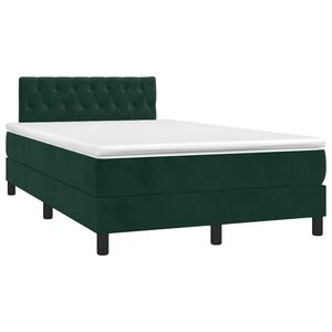 vidaXL Krevet box spring s madracem tamnozeleni 120x190 cm bar&scaron;unasti