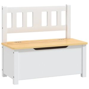 vidaXL Dječja klupa za pohranu bijela i bež 60 x 30 x 55 cm MDF