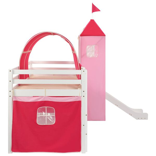 vidaXL Krevet na kat s toboganom i ljestvama od borovine 208 x 230 cm