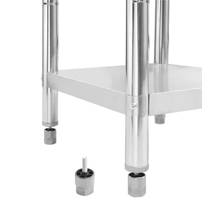 vidaXL Kuhinjski radni stol 60 x 60 x 85 cm od nehrđajućeg čelika