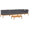 vidaXL 4-dijelni set vrtnih sofa od paleta s jastucima od drva bagrema