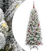 vidaXL Umjetno božićno drvce Bijela 150 cm PVC, plastika, čelik i PE