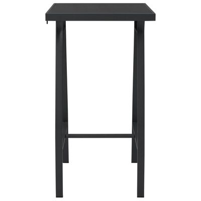 vidaXL Vrtni barski stol crni 60 x 60 x 110 cm od kaljenog stakla