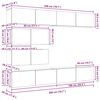 vidaXL Set TV komoda Zidne 6 pcs Crni hrast Konstruirano drvo