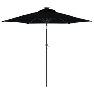 vidaXL Vrtni suncobran s čeličnom &scaron;ipkom crni 225 x 225 x 212 cm