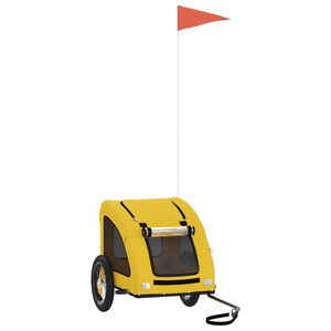vidaXL Prikolica za bicikl za ljubimce žuta od tkanine i željeza