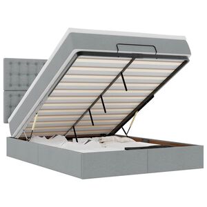 vidaXL Otomanski krevet s madracem svijetlosivi 140x190 cm od tkanine