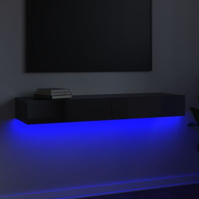 vidaXL TV ormarić s LED svjetlima visoki sjaj sivi 120x35x15,5 cm