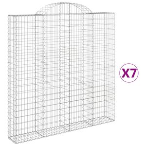 vidaXL Lučne gabionske ko&scaron;are 7 kom 200x30x200/220cm pocinčano željezo