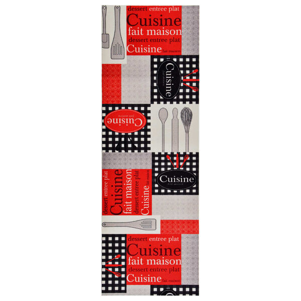 vidaXL Kuhinjski tepih s natpisom Cuisine perivi 60 x 300 cm