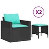 vidaXL 4-dijelni set vrtnih sofa od poliratana s jastucima crni