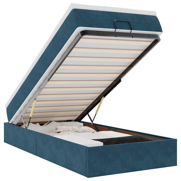 vidaXL Okvir kreveta s madraca tamnoplavi 90x200cm bar&scaron;unasti