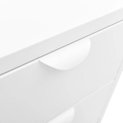 vidaXL Komoda bijela 75 x 35 x 70 cm od čelika i kaljenog stakla