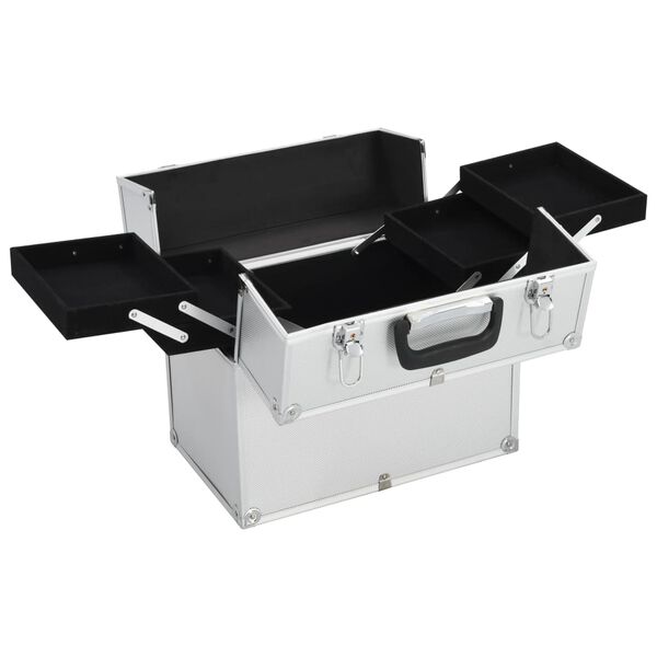 vidaXL Kovčeg za &scaron;minku 38x23x34 cm srebrni aluminijski