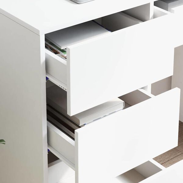 vidaXL Stol s ladicama Bijelo 90 x 37,5 x 75 cm Konstruirano drvo