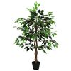 vidaXL Umjetna ficus biljka Zelena 90 x 16 x 110 cm Tkanina i drvo