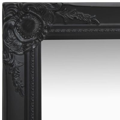 vidaXL Zidno ogledalo u baroknom stilu 40 x 40 cm crno