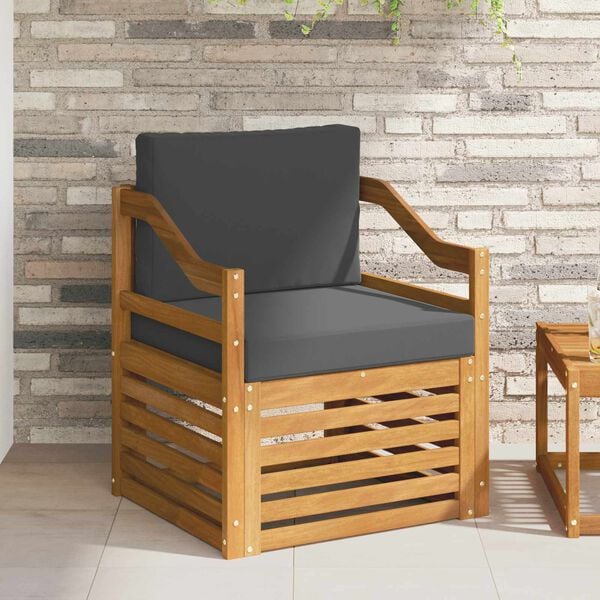 vidaXL Set vanjskih sofa Čvrsto drvo akacije i poliester Prirodna