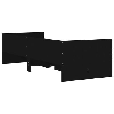 vidaXL Okvir za krevet s ladicama crni 75 x 190 cm mali za jednu osobu