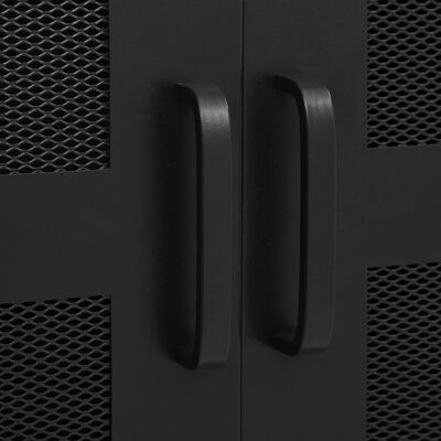 vidaXL Uredski ormarić s mrežastim vratima crni 75x40x120 cm čelični