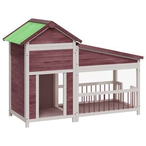 vidaXL Kućica za pse boja kave 143 x 60,5 x 109 cm od masivne borovine