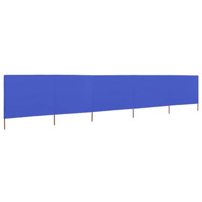 vidaXL Vjetrobran s 5 panela od tkanine 600 x 160 cm azurno plavi