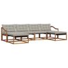 vidaXL Set vanjskih sofa s jastukom 6 pcs Prirodna i svijetlo siva