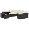 vidaXL 10-dijelni set vrtnih sofa s jastucima crni od poliratana