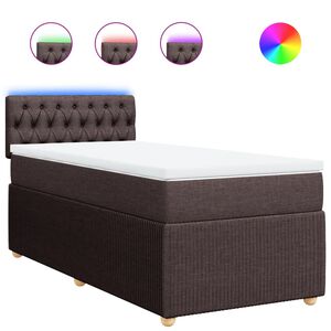vidaXL Krevet s oprugama i madracem tamnosmeđi 80x200 cm od tkanine