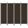 vidaXL Sobna pregrada s 4 panela smeđa 200 x 180 cm