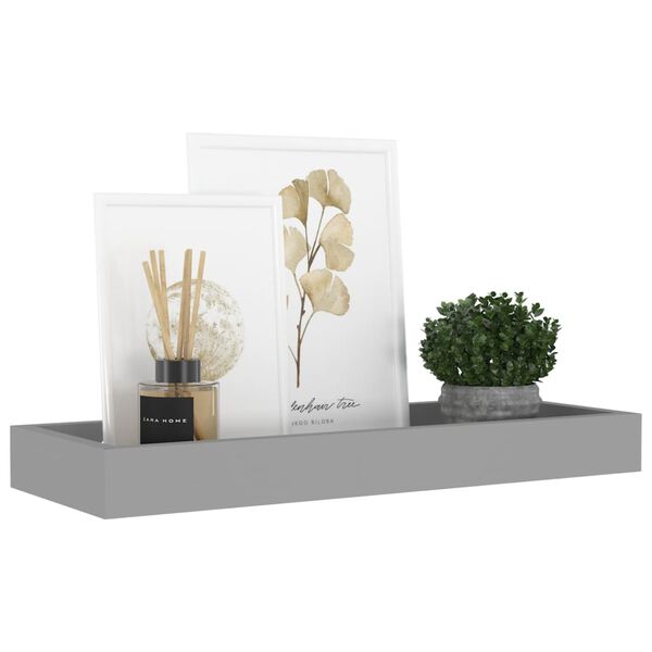 vidaXL Udubljene zidne police 4 kom sive 40 x 15 x 4 cm MDF
