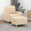 vidaXL Fotelja s tabureom krem 60 cm od tkanine