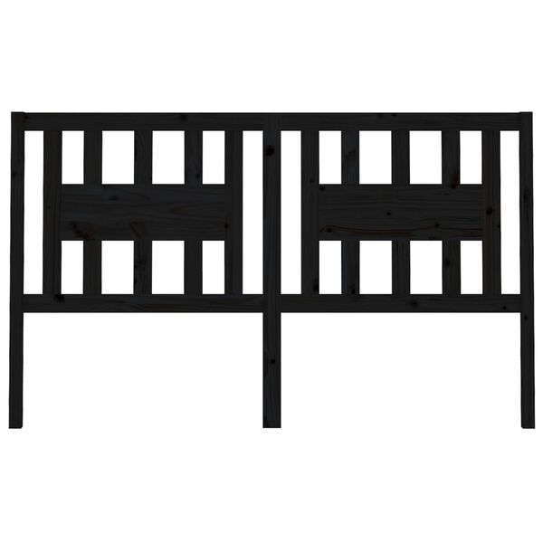 vidaXL Uzglavlje crno 141 x 4 x 100 cm od masivne borovine