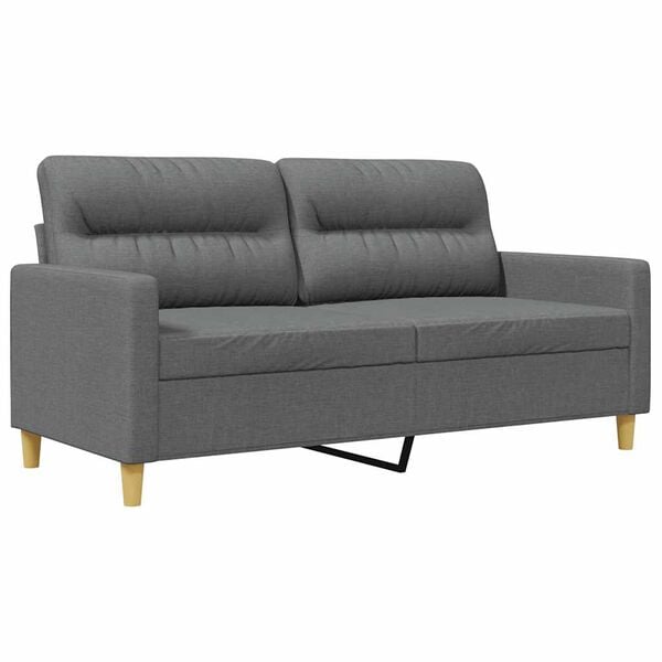 vidaXL Dvosjed od tkanine tamnosivi 140 cm