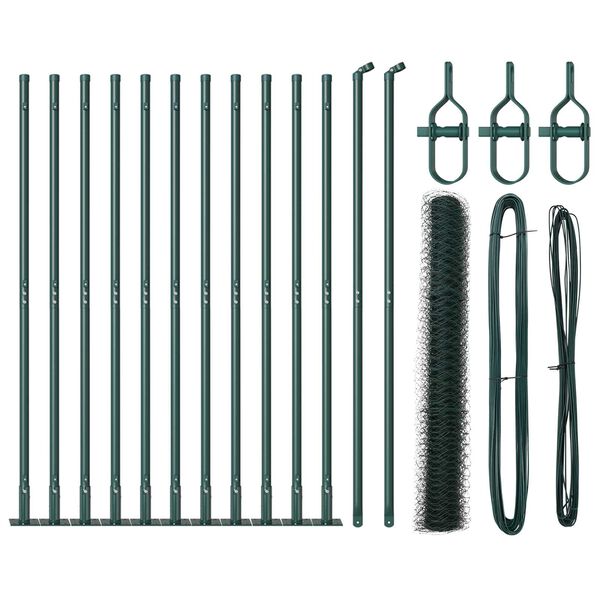 vidaXL Stup za ogradu Zelena 25 x 0,8 m (mreža od 50 mm) Čelik i PVC