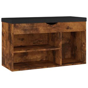 vidaXL Klupa za cipele s jastukom boja hrasta 80 x 30 x 47 cm drvena