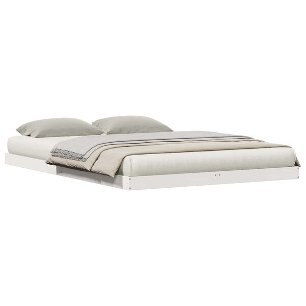 vidaXL Krevet s daskama Bijelo 213.5 x 104 x 9 cm Čvrsto borovo drvo