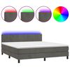 vidaXL Krevet box spring s madracem LED tamnosivi 160x200 cm bar&scaron;un