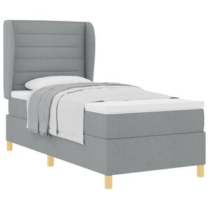 vidaXL Krevet s opruga kutije Svijetlo siva 200 x 90 cm tkanina